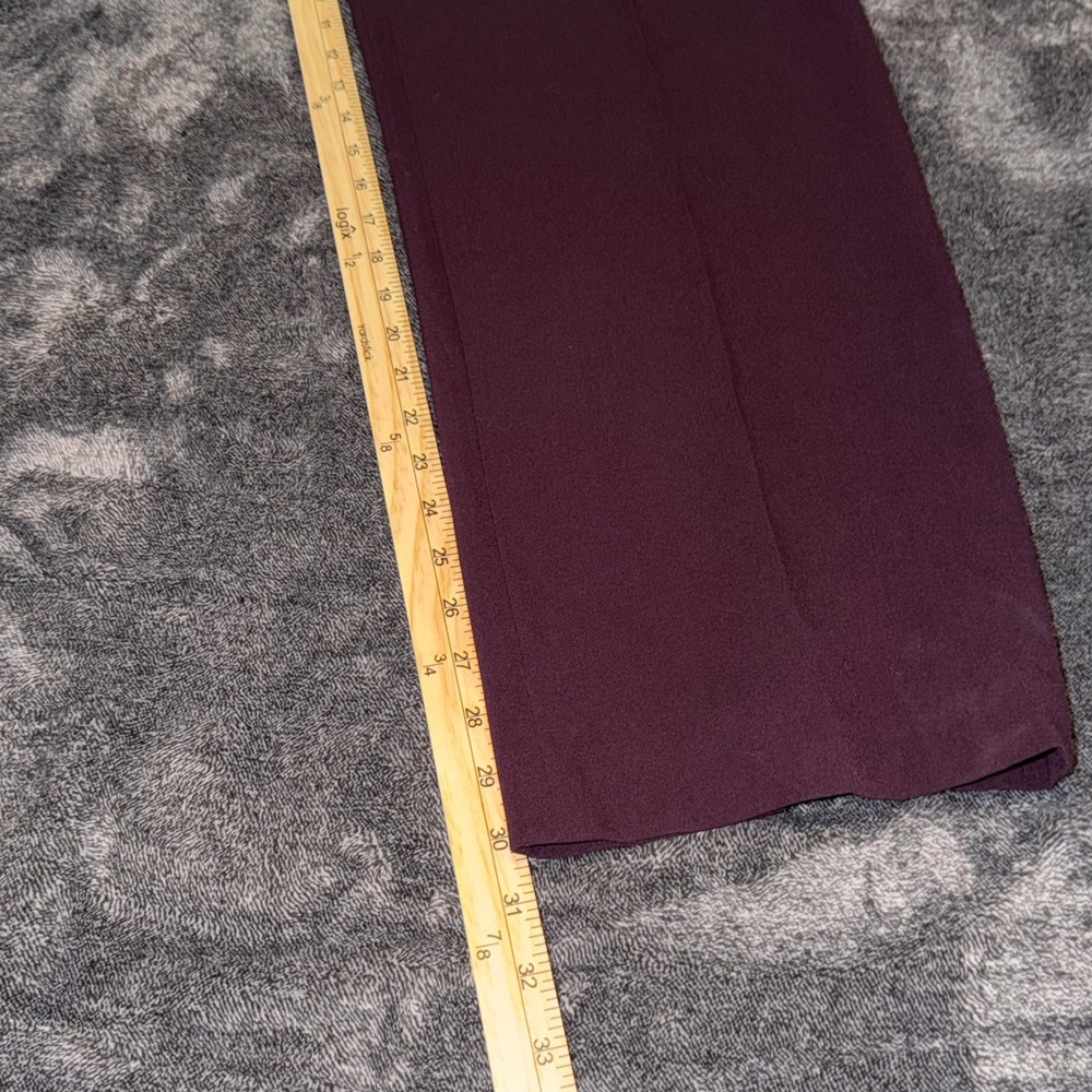 Coldwater Creek Burgundy Plum Wide Leg Stretch Dress Pants Size 10 H27720 - Picture 4 of 8